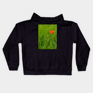 Poppy in Wheat Field Kids Hoodie